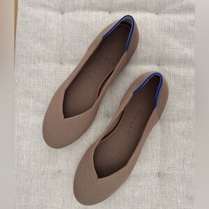 NWOT Rothy's The Flat in Portobello Tan Brown Neutral Woven Flats Round Toe